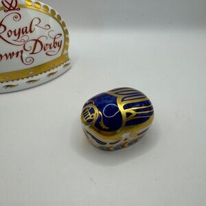 Royal Crown Derby "Millennium Bug" bone china paperweight 1999. Gold Stopper.